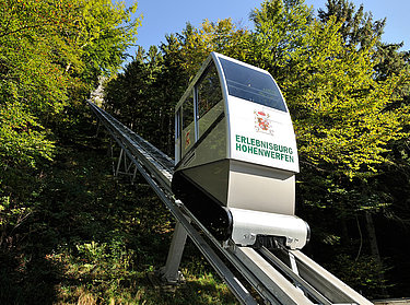 Hohenwerfen Fortress - The inclined elevator to the castle Hohenwerfen Fortress - view of the inclined elevator to the castle